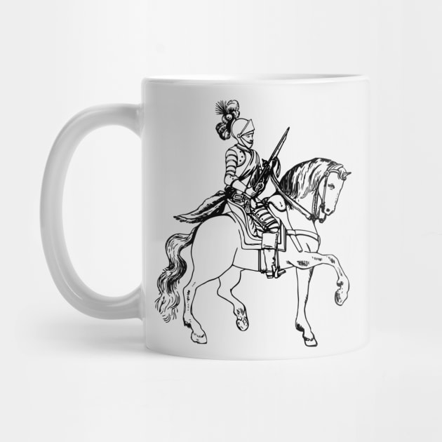 Medieval Knight on Horseback by Vintage Sketches